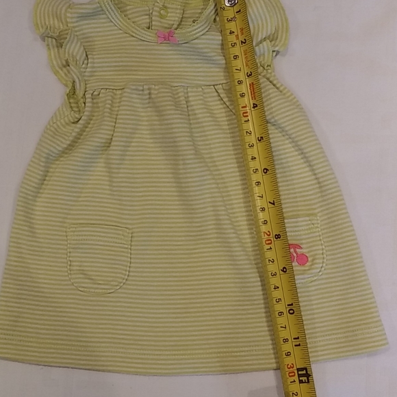 Carter's Green/White Striped Short Sleeve Dress - Picture 5 of 9